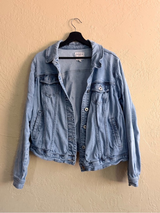 torrid Jackets & Blazers - torrid Light Blue Washed Denim Jean Jacket